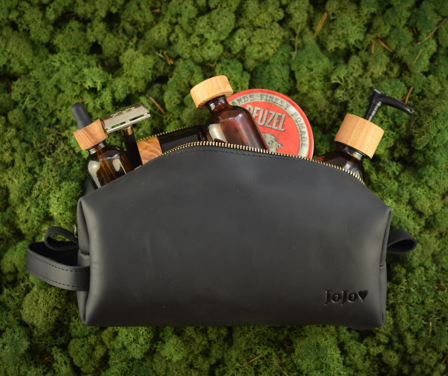 Leather toiletry bag 4 sizes
