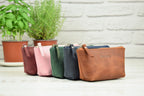 Leather cosmetic bag