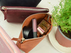 Leather cosmetic bag