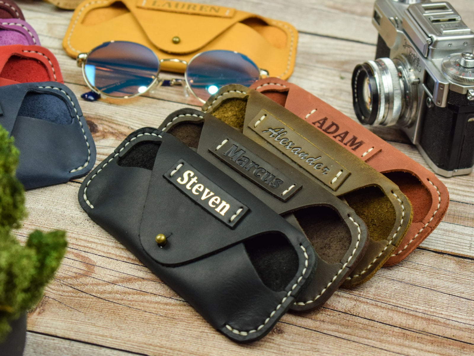 Leather case for glasses