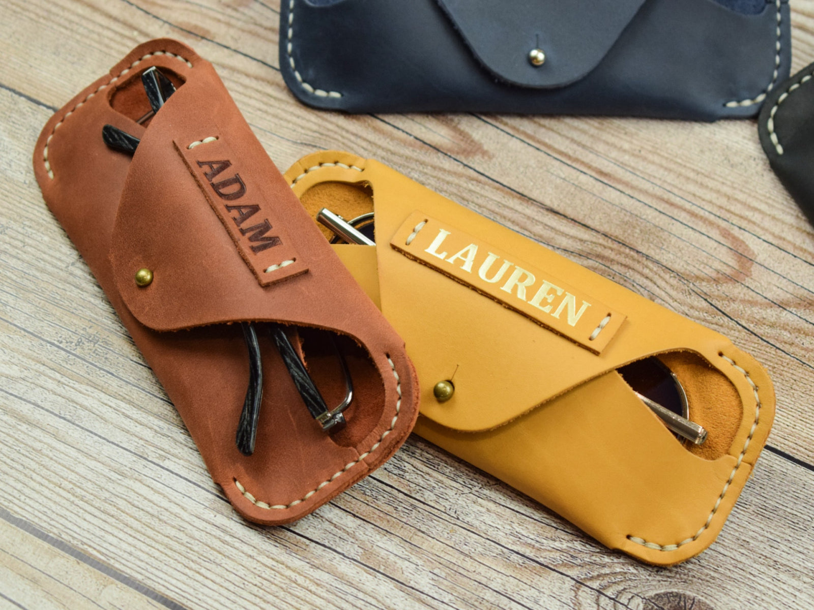 Leather case for glasses