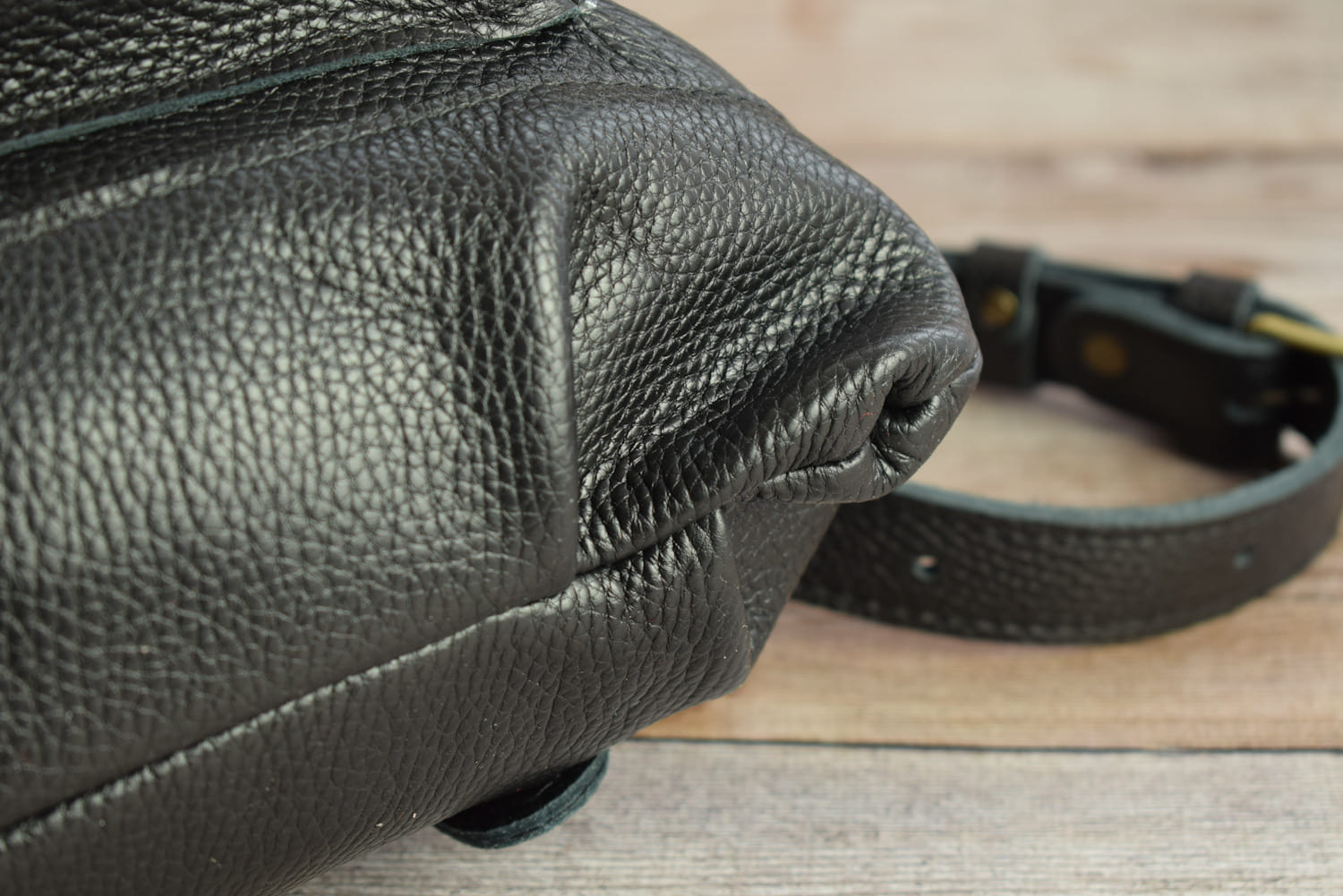 Leather backpack Boston Black-shine