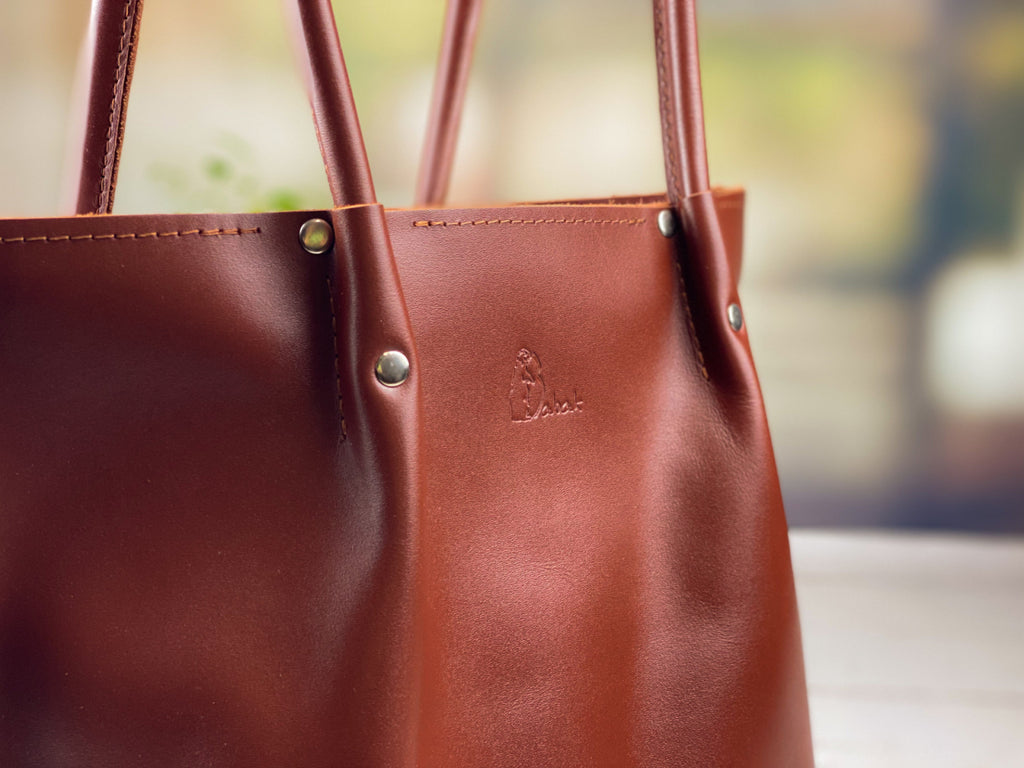 Leather Shopper Brandy bag