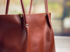 Leather Shopper Brandy bag