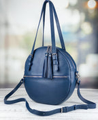 Round leather bag