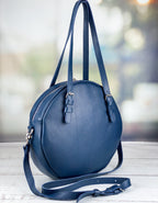 Round leather bag