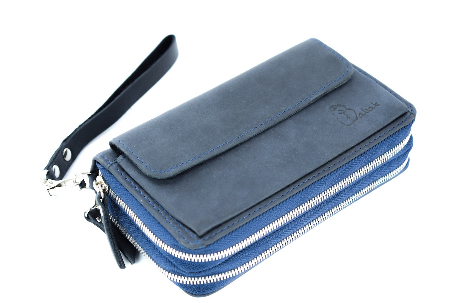 Leather wallet Blue
