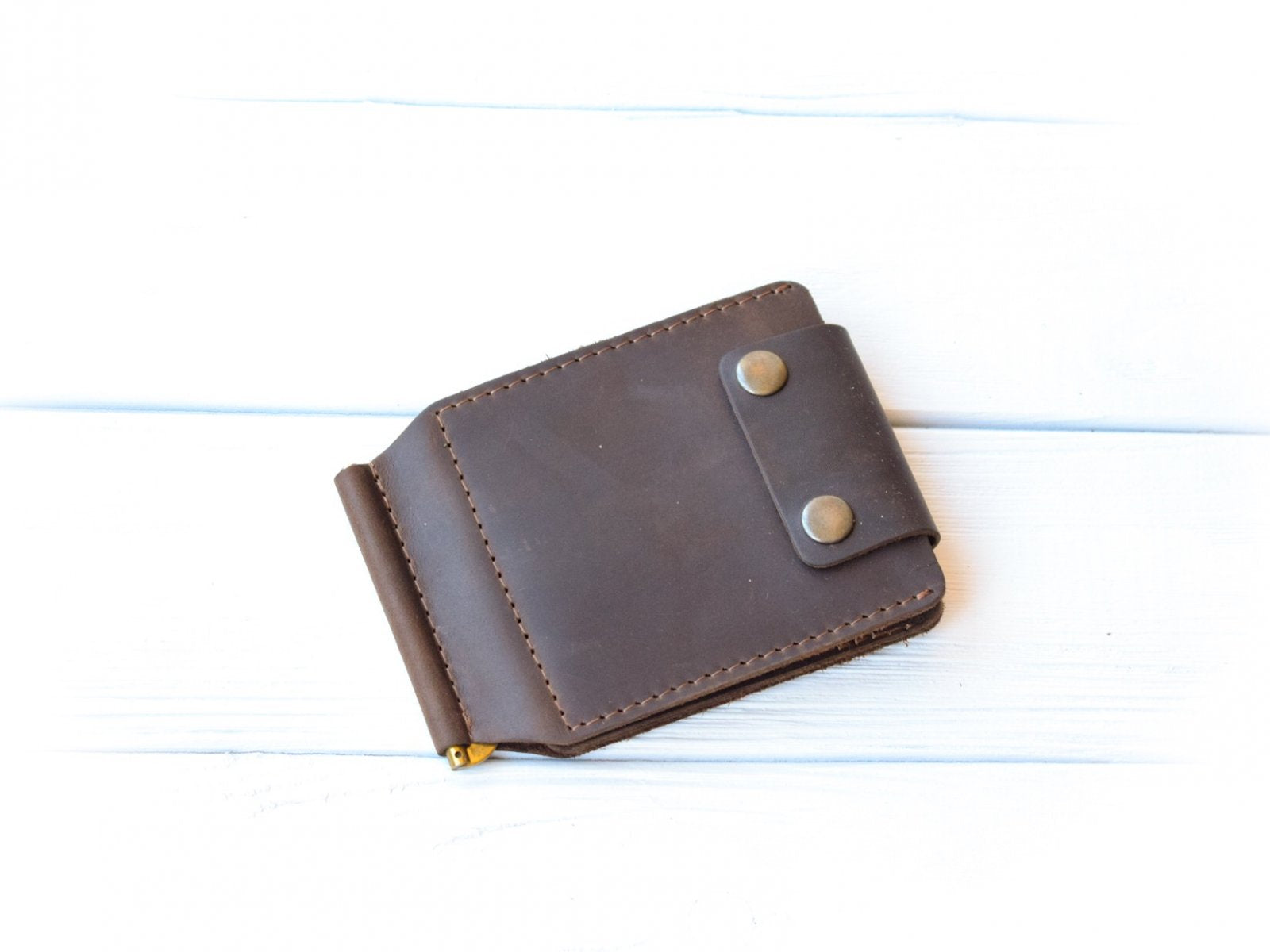 Leather money clip