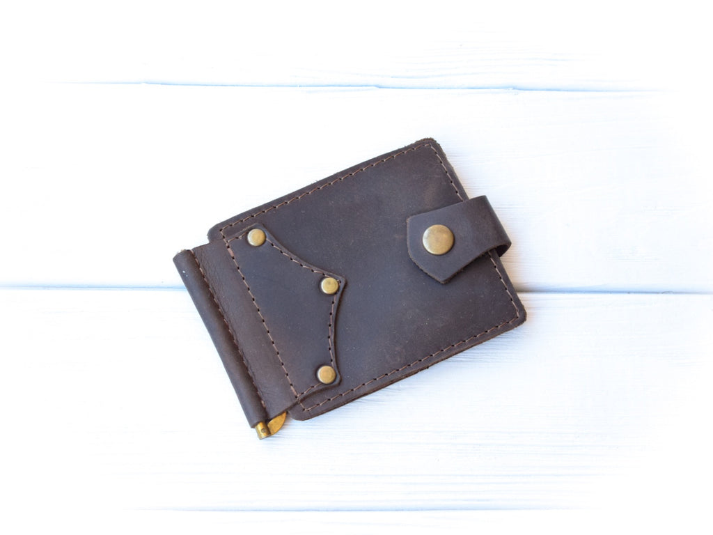 Leather money clip