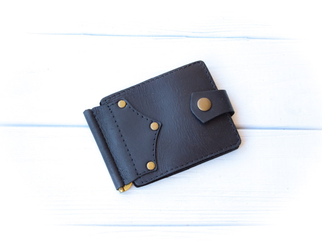 Leather money clip