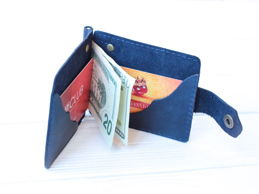 Leather money clip