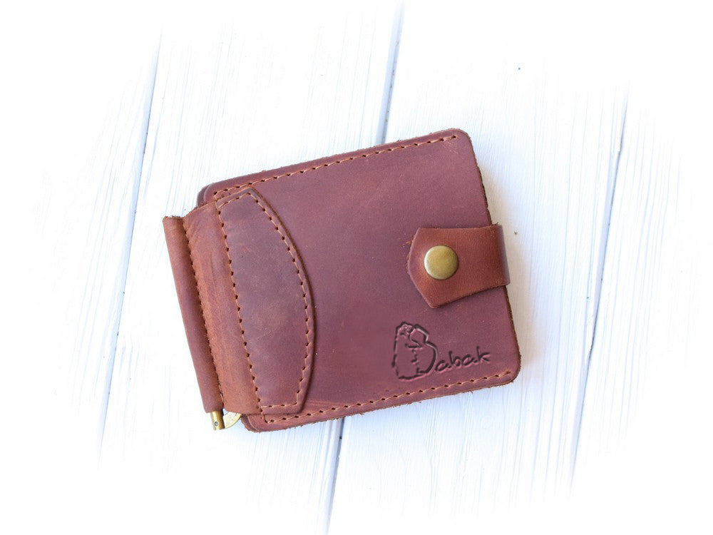 Leather money clip