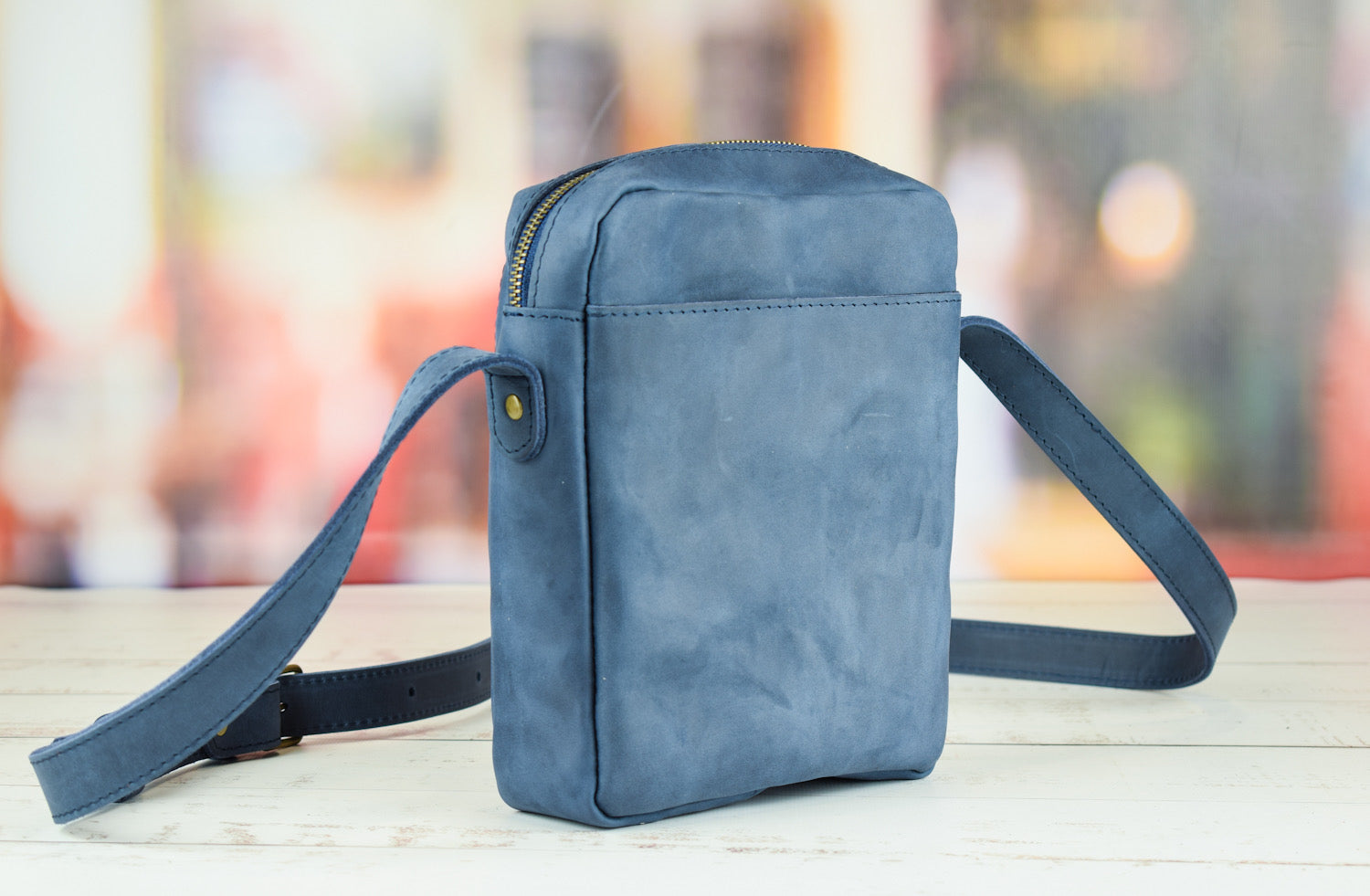 Leather bag Tiko Blue