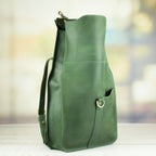 Leather backpack Carbine Green
