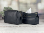 Toiletry bag L 084 + leather napkin holder