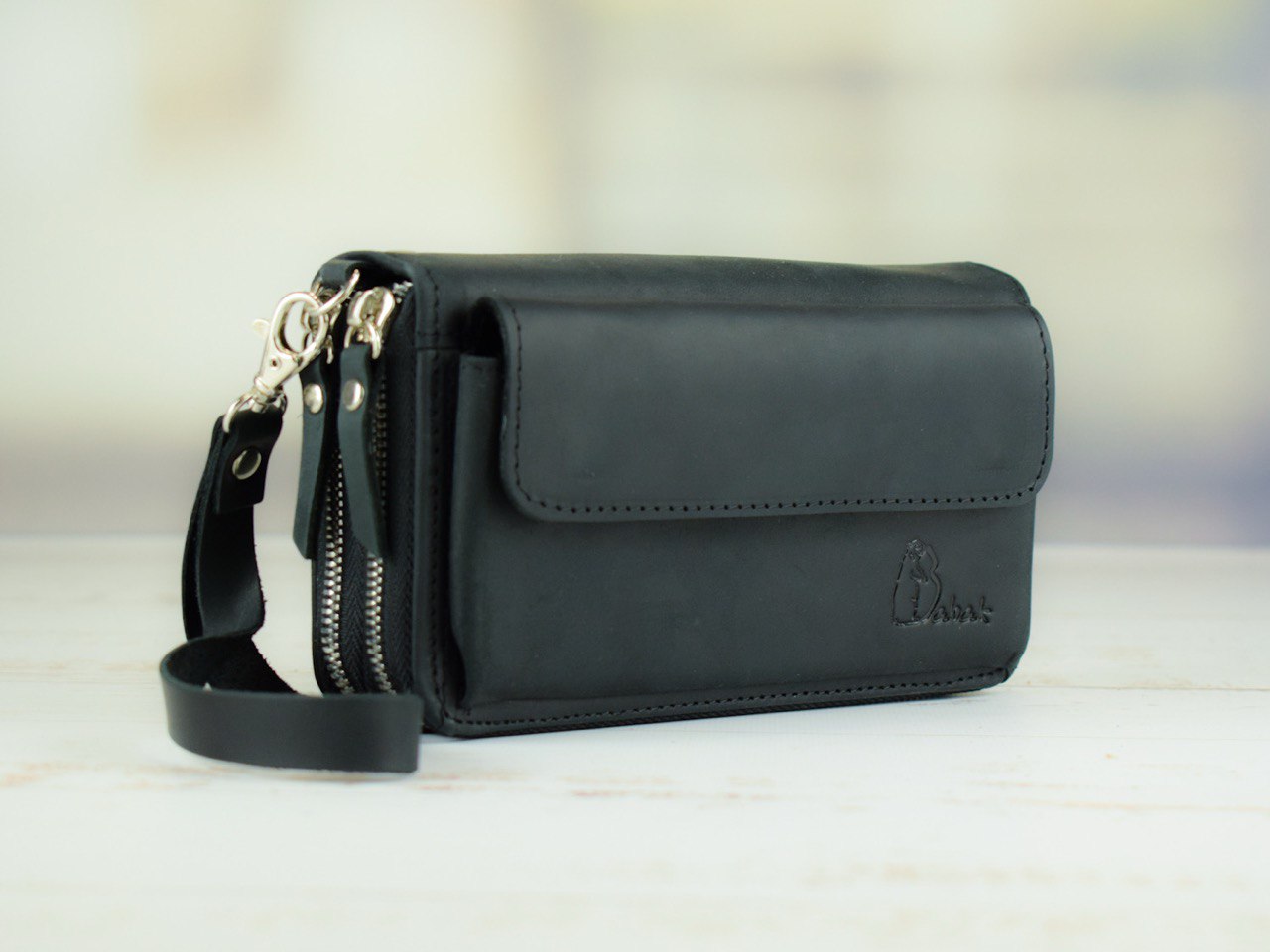Leather wallet Black