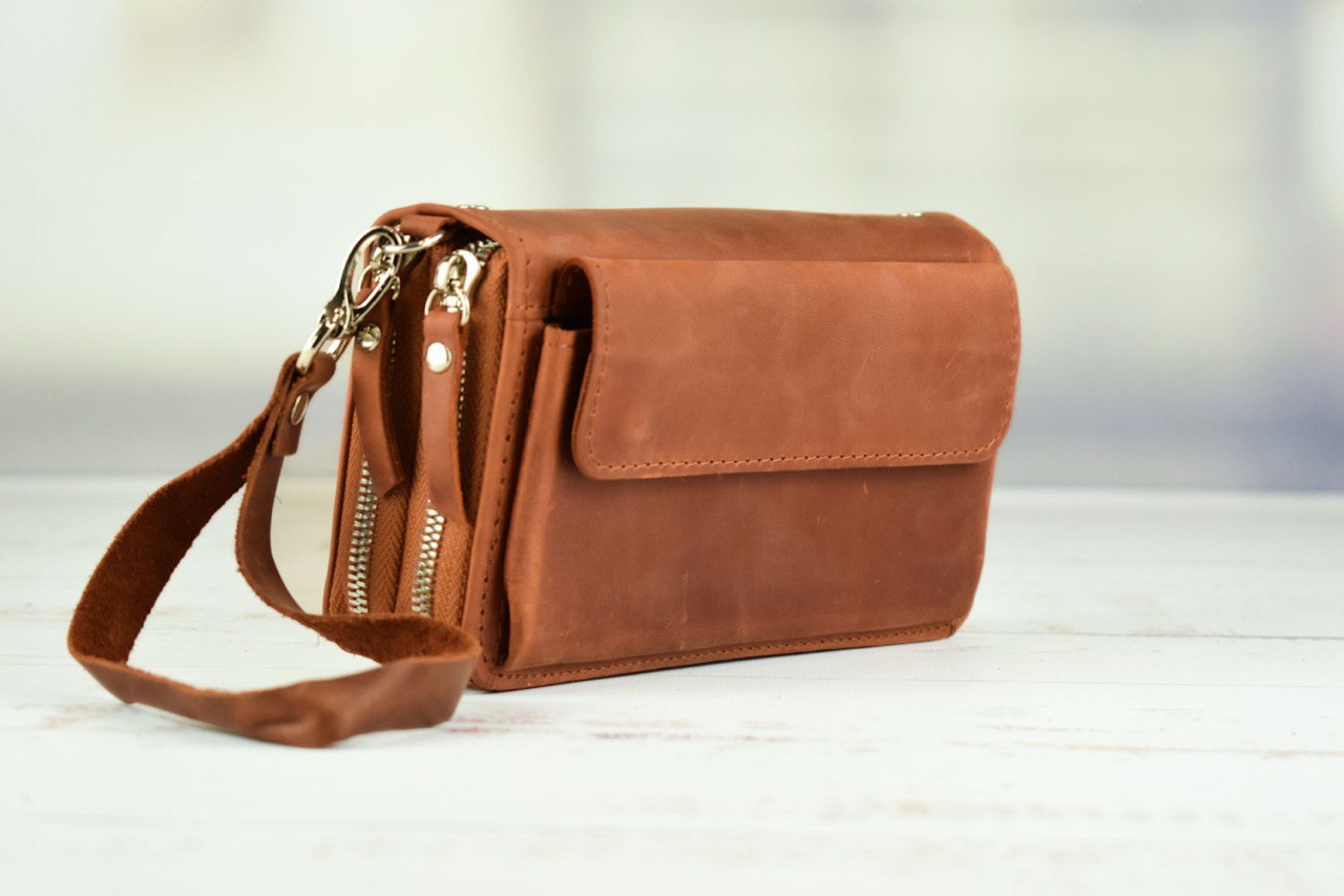 Leather wallet Cognac